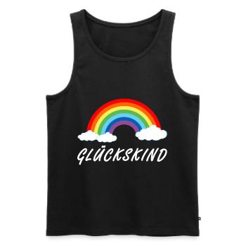 Lucky child | Rainbow Happiness Child - Men's Premium Organic Tank Top - black - Front - Michal (187cm)