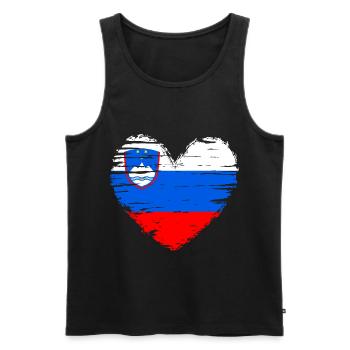 Drapeau drapeau de la Slovénie - Débardeur bio Premium Homme - noir - Devant - AI Model Male 178 light (178cm)