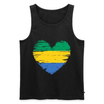 Drapeau drapeau drapeau gabonais - Débardeur bio Premium Homme - noir - Devant - Michal (187cm)