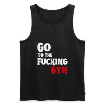 Go to the fucking gym humour fitness musculation - Débardeur bio Premium Homme - noir - Devant - AI Model Male 178 light (178cm)