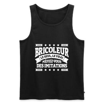 LE VRAI BRICOLEUR - Débardeur bio Premium Homme - noir - Devant - Michal (187cm)