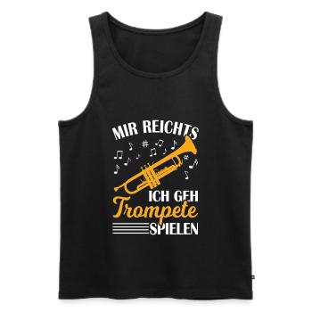 Trompete Trompeter Blasmusik - Männer Premium Bio Tank Top - Schwarz - Vorne - Michal (187cm)