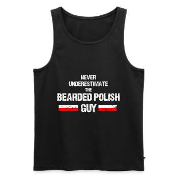 bearded polish - Männer Premium Bio Tank Top - Schwarz - Vorne - AI Model Male 178 light (178cm)