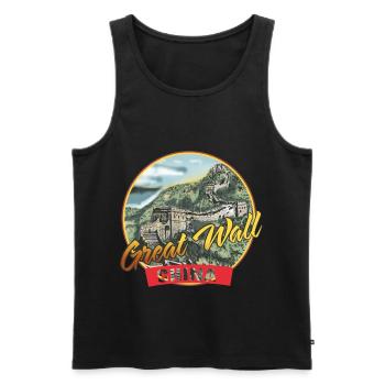 Chinesische Mauer China Wunder Denkmal Peking - Männer Premium Bio Tank Top - Schwarz - Vorne - Michal (187cm)