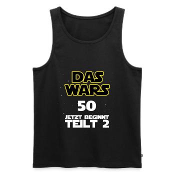 Das wars - 50 -jetzt beginnt Teil 2 - Männer Premium Bio Tank Top - Schwarz - Vorne - Michal (187cm)