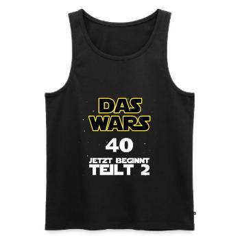 Das wars - 40 - jetzt beginnt Teil 2 - Männer Premium Bio Tank Top - Schwarz - Vorne - Michal (187cm)