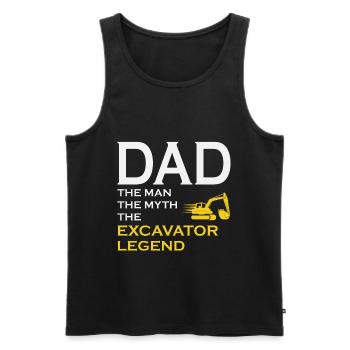 Excavatrice Opérateur d’équipement lourd Papa Pères jour - Débardeur bio Premium Homme - noir - Devant - Michal (187cm)