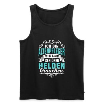 Altenpfleger Altenpflege Pflegekraft - Männer Premium Bio Tank Top - Schwarz - Vorne - AI Model Male 178 light (178cm)