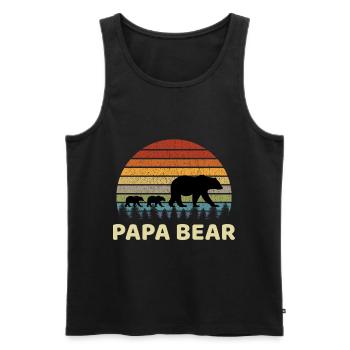 Vintage Retro Papa Papa Bär Papa Väter Tag Geschenk - Männer Premium Bio Tank Top - Schwarz - Vorne - Michal (187cm)
