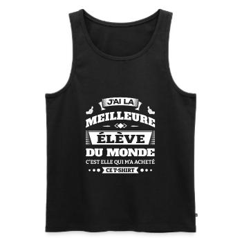 J'AI LA MEILLEURE ÉLÈVE DU MONDE - Débardeur bio Premium Homme - noir - Devant - Michal (187cm)