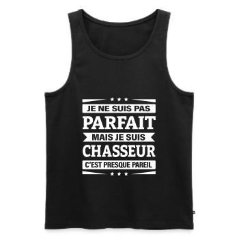 JE SUIS CHASSEUR - Débardeur bio Premium Homme - noir - Devant - Michal (187cm)