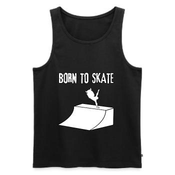 Rollstuhl Born to Skate - Männer Premium Bio Tank Top - Schwarz - Vorne - Michal (187cm)