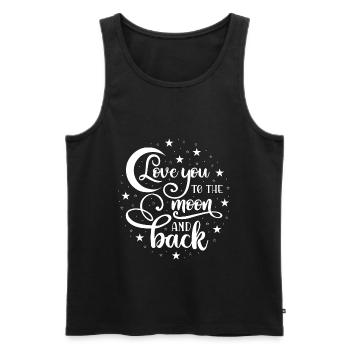 Love - To the Moon and Back - dark - Men's Premium Organic Tank Top - black - Front - AI Model Male 178 light (178cm)