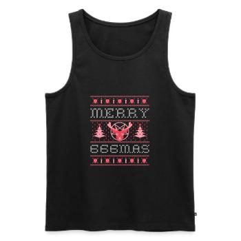 merry christmas krampus anti weihnachten gegen - Männer Premium Bio Tank Top - Schwarz - Vorne - AI Model Male 178 light (178cm)