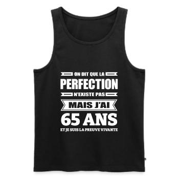 LA PERFECTION À 65 ANS - Débardeur bio Premium Homme - noir - Devant - Michal (187cm)
