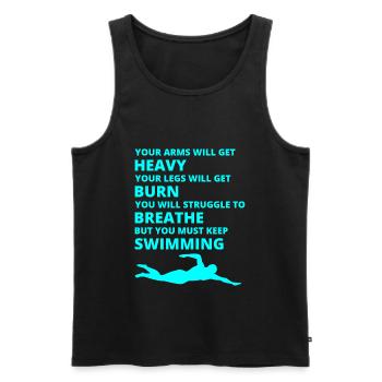 Équipe de natation Nageur Nageur Athlète drôle - Débardeur bio Premium Homme - noir - Devant - Michal (187cm)