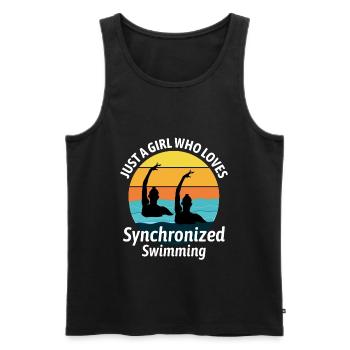 Synchro Swim Swimmer Synchronized Swimming Girl - Men's Premium Organic Tank Top - black - Front - AI Model Male 178 light (178cm)