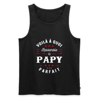 PAPY PARFAIT - Débardeur bio Premium Homme - noir - Devant - Michal (187cm)