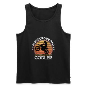 Motocross Papa, Motorrad Vater, cooler Papamotor - Männer Premium Bio Tank Top - Schwarz - Vorne - Michal (187cm)