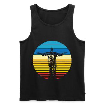Rio De Janeiro Cristo Jesus Statue Sonnenuntergang - Männer Premium Bio Tank Top - Schwarz - Vorne - Michal (187cm)