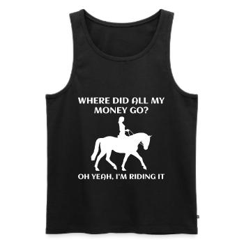 Horse Lovers Girl Rider Racing Funny Sayings - Men's Premium Organic Tank Top - black - Front - Michal (187cm)