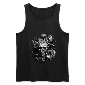Engraved Skull - Men's Premium Organic Tank Top - black - Front - Michal (187cm)
