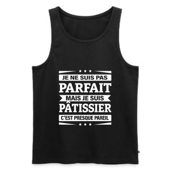 JE SUIS PÂTISSIER - Débardeur bio Premium Homme - noir - Devant - AI Model Male 178 light (178cm)