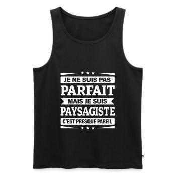 JE SUIS PAYSAGISTE - Débardeur bio Premium Homme - noir - Devant - Michal (187cm)
