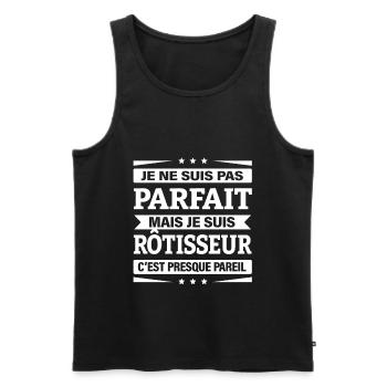 JE SUIS RÔTISSEUR - Débardeur bio Premium Homme - noir - Devant - Michal (187cm)