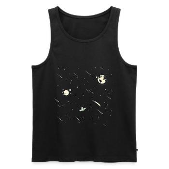 Space Astronaut Planet Rocket Space - Men's Premium Organic Tank Top - black - Front - AI Model Male 178 light (178cm)