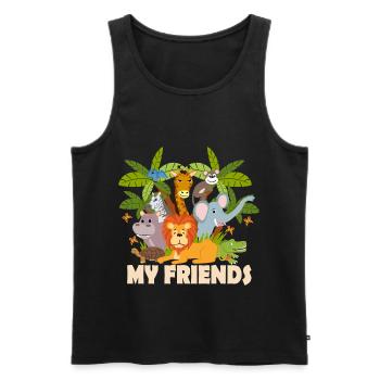 Freunde - Männer Premium Bio Tank Top - Schwarz - Vorne - Michal (187cm)