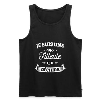 FILLEULE QUI DÉCHIRE - Débardeur bio Premium Homme - noir - Devant - Michal (187cm)