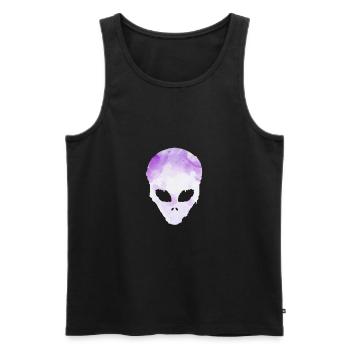Alien Gesicht UFO Weltall Space geschenk - Männer Premium Bio Tank Top - Schwarz - Vorne - Michal (187cm)