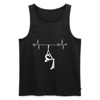 Aerial Silks Dancer Aerialist Air Yoga Heartbeat - Débardeur bio Premium Homme - noir - Devant - AI Model Male 178 light (178cm)