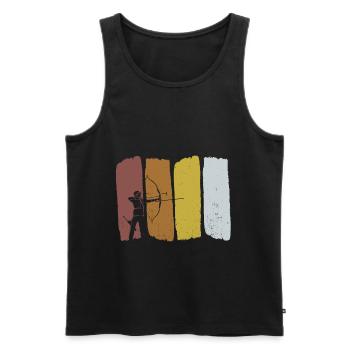 Bogenschießen Bogenschiessen Bogensport - Männer Premium Bio Tank Top - Schwarz - Vorne - Michal (187cm)