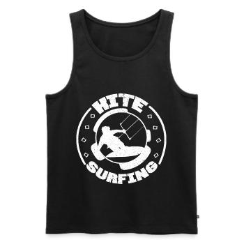 Kitesurfen Kiteboarding Kite Kiten - Männer Premium Bio Tank Top - Schwarz - Vorne - AI Model Male 178 light (178cm)