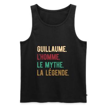 GUILLAUME L'HOMME LE MYTHE LA LÉGENDE - Débardeur bio Premium Homme - noir - Devant - Michal (187cm)