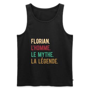 FLORIAN L'HOMME LE MYTHE LA LÉGENDE - Débardeur bio Premium Homme - noir - Devant - Michal (187cm)
