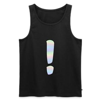 Holographic exclamation mark - Men's Premium Organic Tank Top - black - Front - AI Model Male 178 light (178cm)