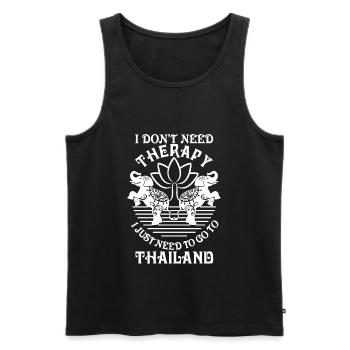 Therapie Thailand - Männer Premium Bio Tank Top - Schwarz - Vorne - AI Model Male 178 light (178cm)
