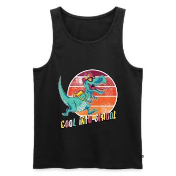 Cool into School T-Rex Enrollment Sunglasses - Men's Premium Organic Tank Top - black - Front - Michal (187cm)