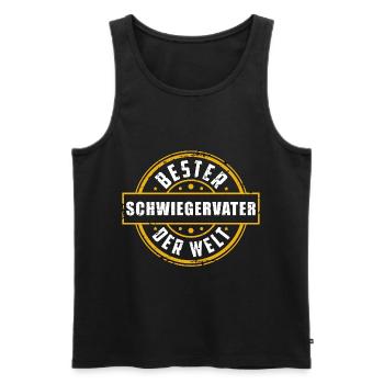 Schwiegervater Coole Bester Spruch Geschenkidee - Männer Premium Bio Tank Top - Schwarz - Vorne - Michal (187cm)