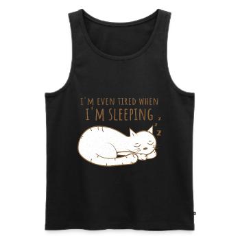 not today lazy cat lazy cat kitten relax lazy - Men's Premium Organic Tank Top - black - Front - AI Model Male 178 light (178cm)