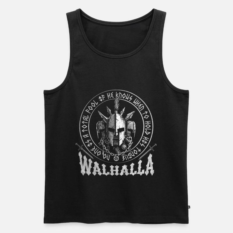 Valhalla Odin Wikinger Motiv - Männer Premium Bio Tank Top - Schwarz
