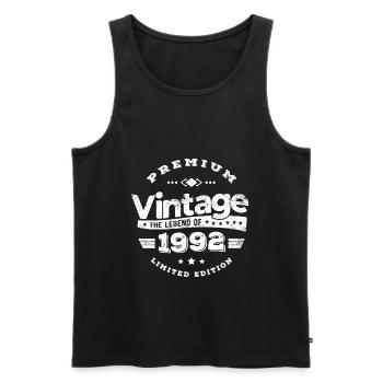VINTAGE 1992 - Débardeur bio Premium Homme - noir - Devant - Michal (187cm)