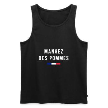 MANGEZ DES POMMES - Débardeur bio Premium Homme - noir - Devant - Michal (187cm)