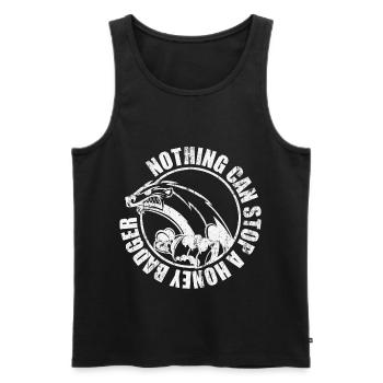 Honigdachs - Männer Premium Bio Tank Top - Schwarz - Vorne - Michal (187cm)