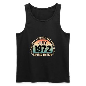 Born in 1972 Tee Vintage Legend Born in July - Männer Premium Bio Tank Top - Schwarz - Vorne - Michal (187cm)
