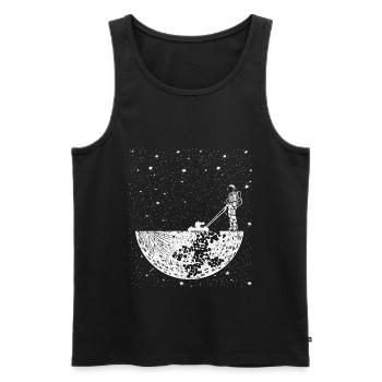 Tondre la pelouse Astronaute - Débardeur bio Premium Homme - noir - Devant - Michal (187cm)