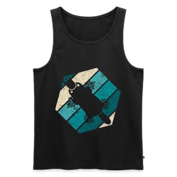 Retro Schnabeltier Vintage Platypus - Männer Premium Bio Tank Top - Schwarz - Vorne - Michal (187cm)